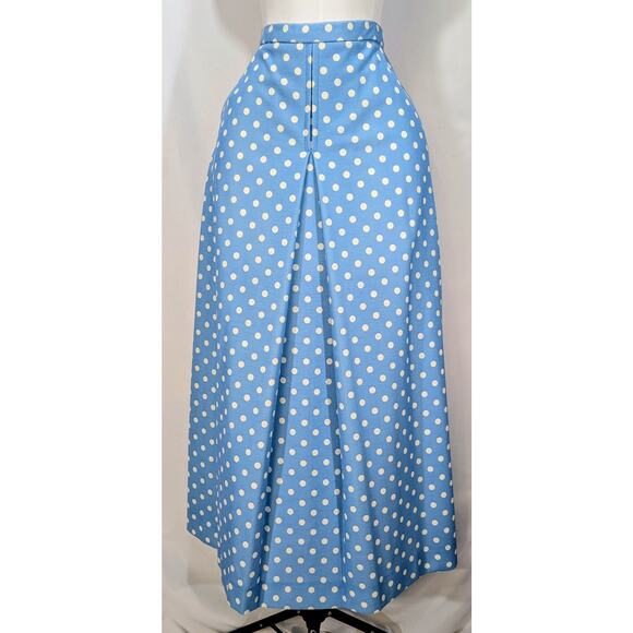 Vintage Glen of Michigan Blue Polka Dot Maxi Skirt Size 14 (Fits M) - Picture 1 of 5